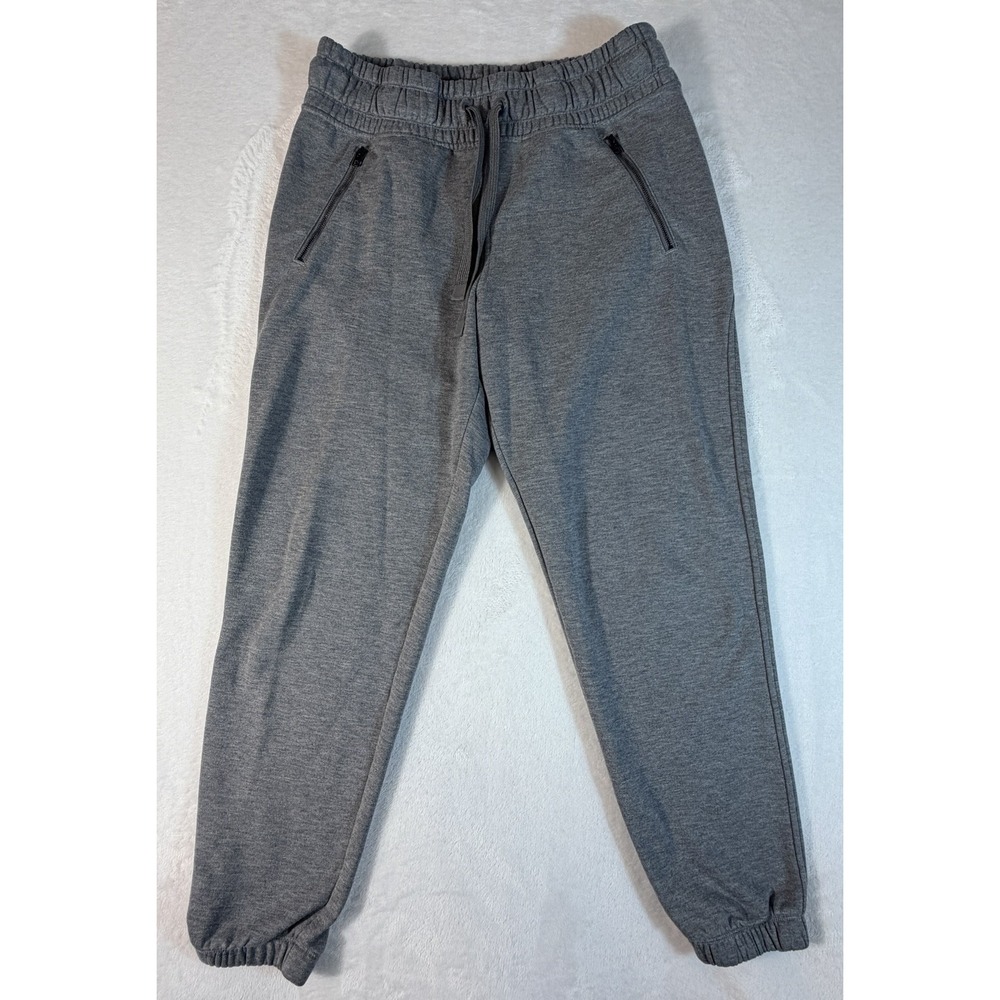 Athleta Jogger Women's Sz M Gray Ankle Pants Zip Pockets Drawstring Active Yoga